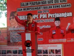 Dalam perayaan Idul Adha dan Bulan Bung Karno, BBHAR Lamsel laporkan kegiatan pada Hi. Nanang Ermanto.