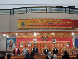 DPRD Lamsel Gelar Rapat Paripurna Pengambilan Sumpah Pada Empat Pimpinan Baru Periode 2024 – 2029