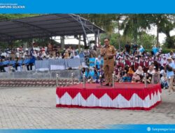 1.740 Siswa Lampung Selatan Guncang Lapangan Korpri dengan Irama Drumben Meriah