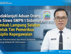 Tindaklanjuti Aduan Orang Tua Siswa SMPN 1 Sidomulyo, Pemkab Lampung Selatan Bentuk Tim Pemeriksa Disiplin Kepegawaian